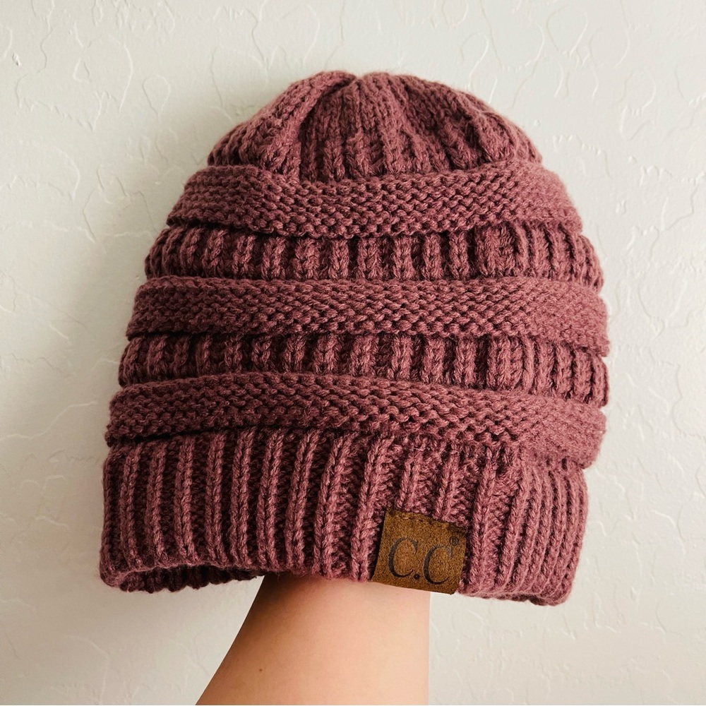 🌻 C.C Ribbed Knit Beanie One Size Purple Color